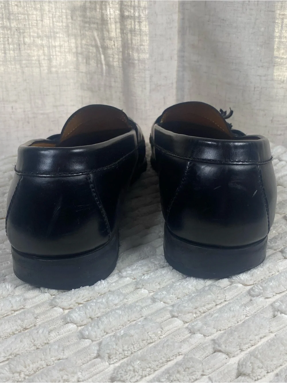 Cole Haan Men's Pinch Tassel Loafers 12 D Black Leather Dress Shoes 03506